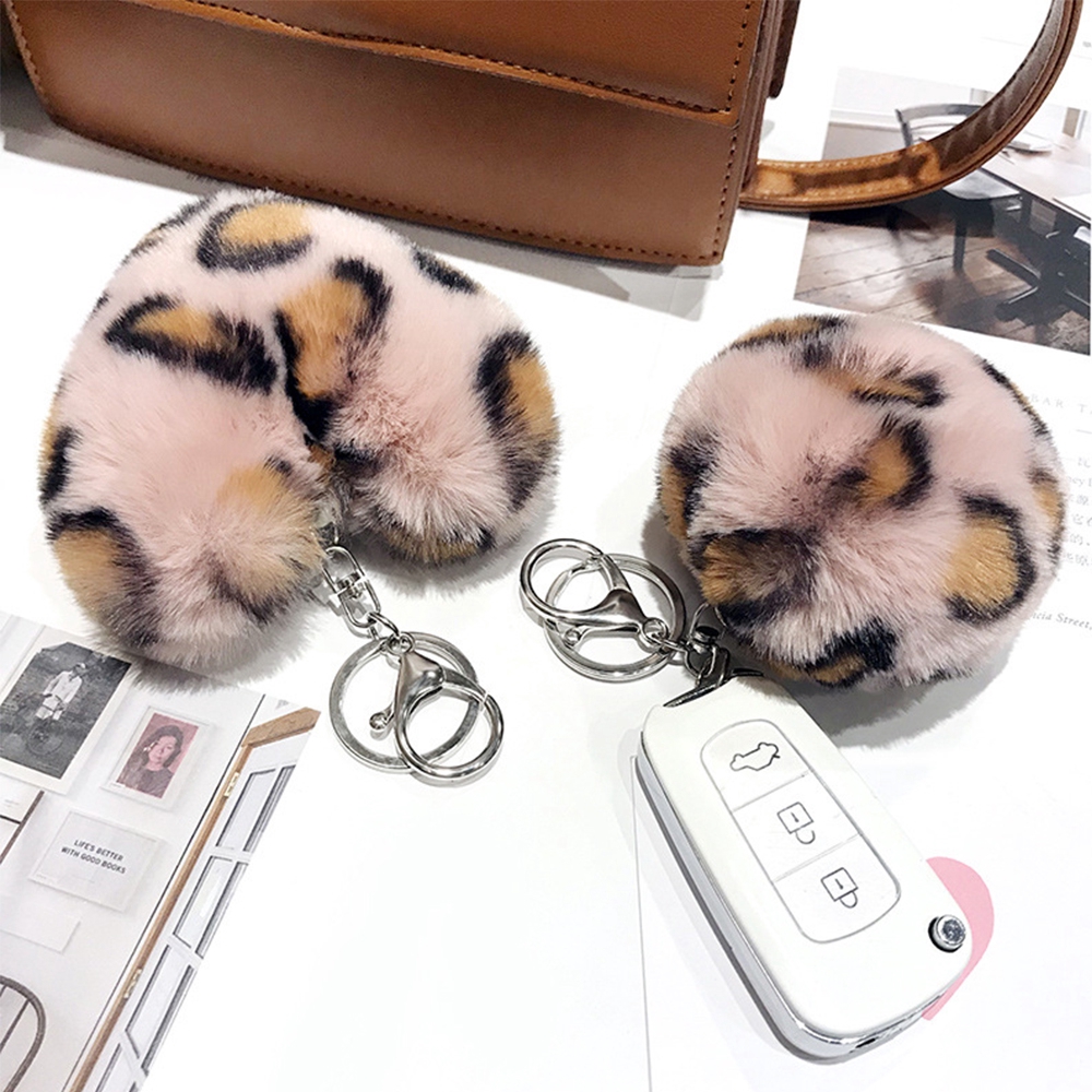 Móc Khóa Hình Trái Tim Họa Tiết Da Báo