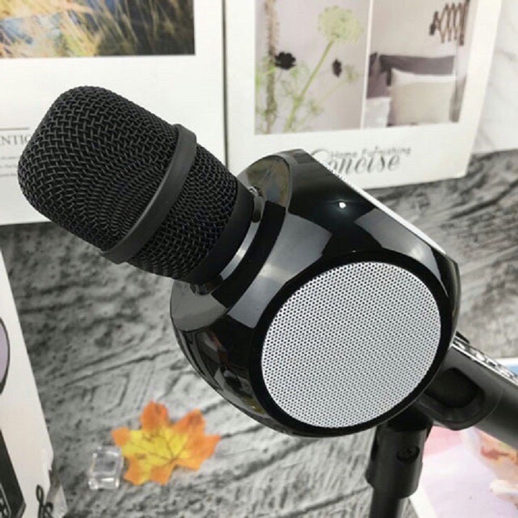 Mic karaoke bluetooth YS90, mic hát không dây hỗ trợ thu âm, tích hợp loa bass chuẩn bảo hành 12 tháng