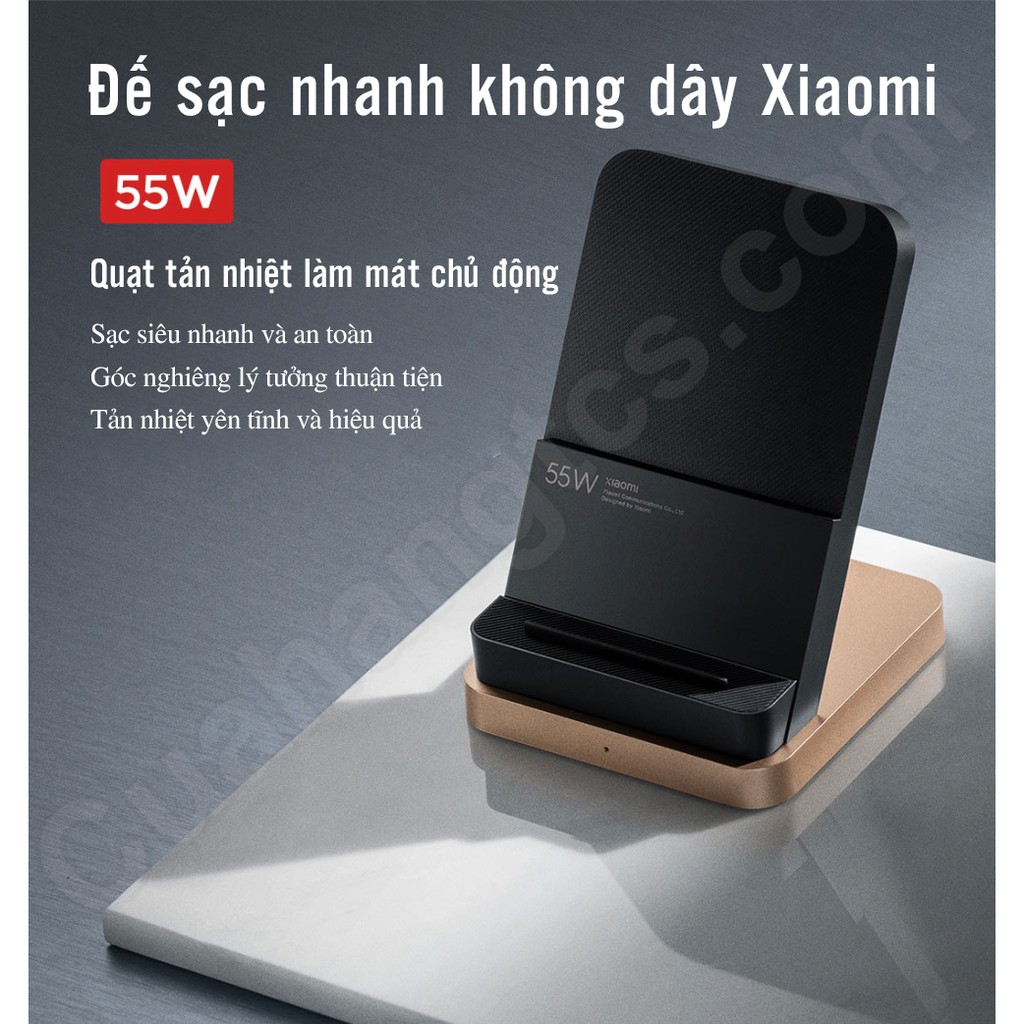 [Mã SKAMPUSHA7 giảm 8% đơn 250k]Đế sạc nhanh không dây Xiaomi Mijia 55w tích hợp quạt làm mát không khí