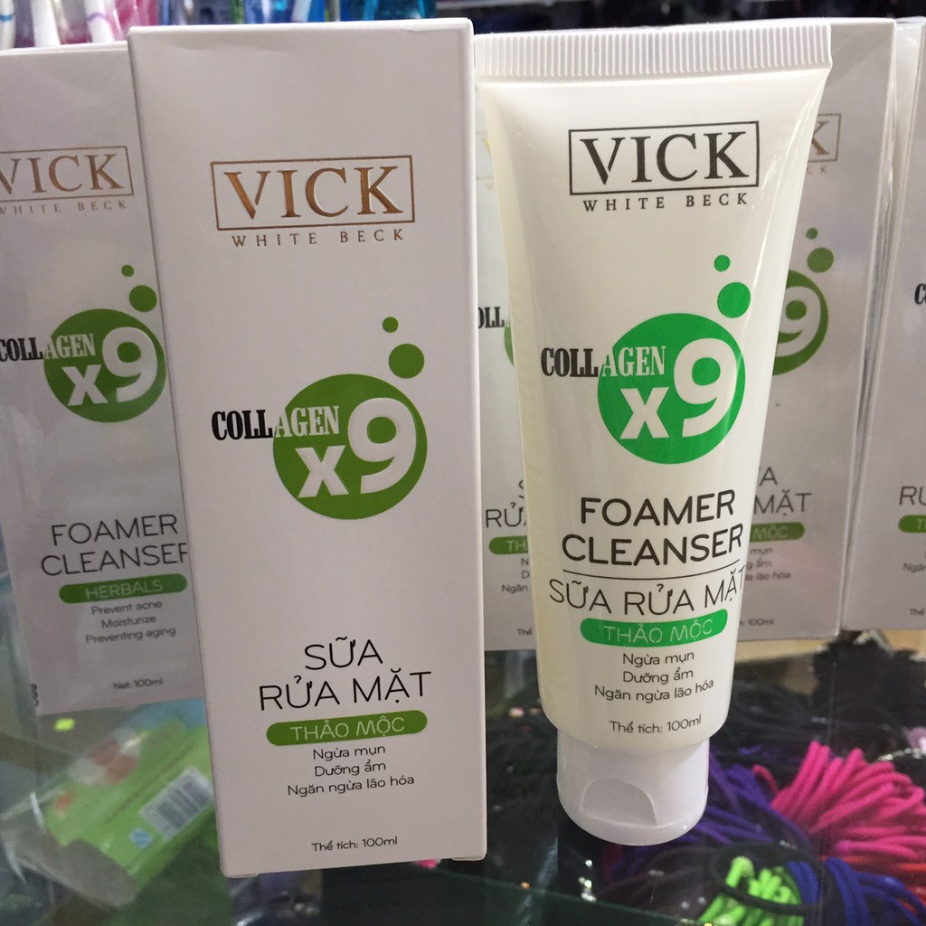 Sữa rửa mặt Vick White Beck thảo mộc ngừa mụn ngăn ngừa lão hóa 100ml