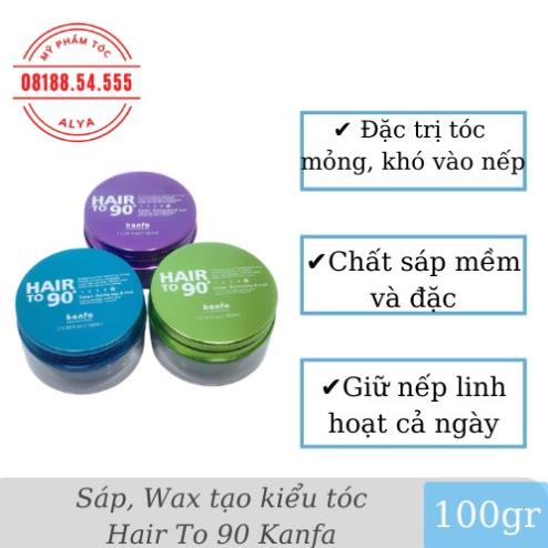 Sáp, Wax vuốt tóc HAIR TO 90 KANFA 100gr tạo kiểu giữ nếp cho tóc. HÀNG CHÍNH HÃNG .