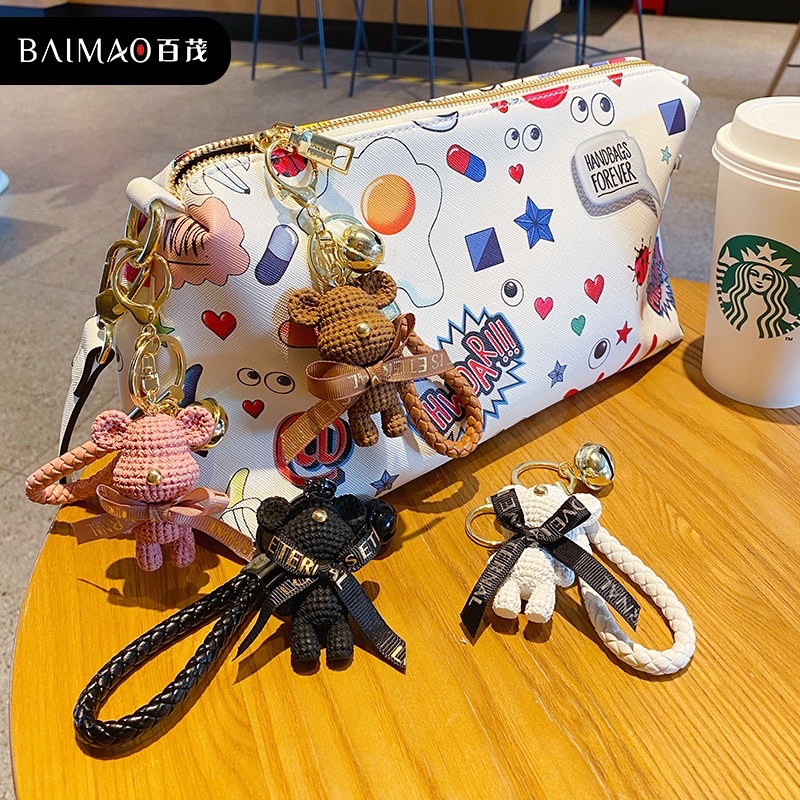 Móc khoá Bearbrick phiên bản móc khoá cực xinh, kèm chuông, 4 màu giá rẻ