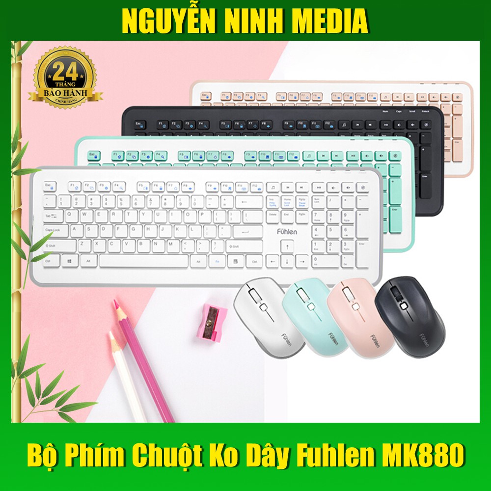 Bộ Bàn Phím Chuột Không Dây Fuhlen MK880 - Hàng Chính Hãng | WebRaoVat - webraovat.net.vn