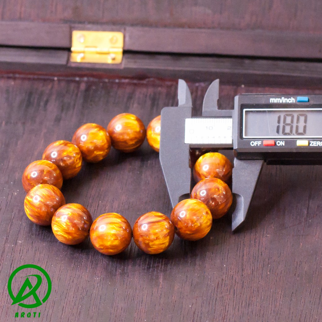 Vòng phong thủy gỗ hải liễu 18 ly - Hợp mệnh Kim - Thủy - Mộc V204-18(HL)- kèm Vòng Gỗ Huyết Long