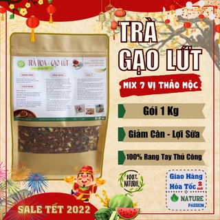 🏵️ trà gạo lứt hoa thảo mộc rang tay 7 vị detox - giảm cân tự nhiên - lợi sữa 🏵️