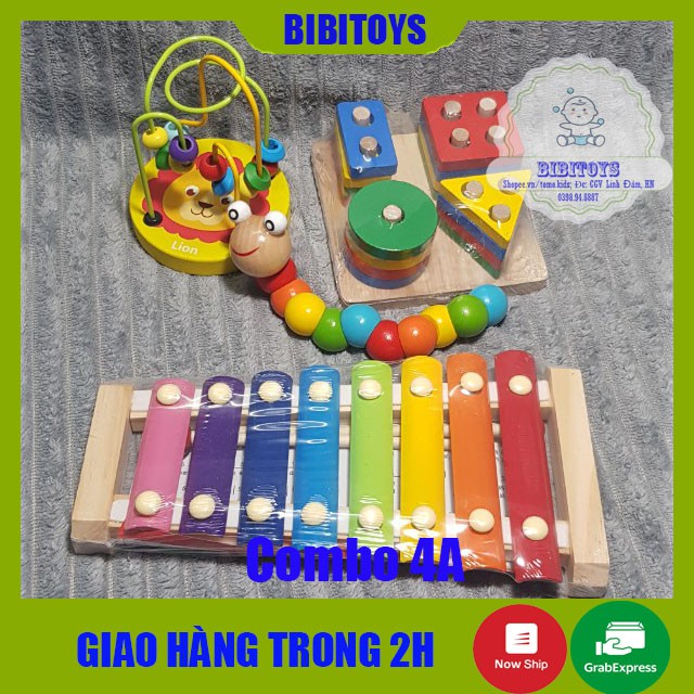 [RẺ VÔ ĐỊCH] Combo Đồ Chơi Gỗ Phát Triển Trí Tuệ Cho Bé Vừa Chơi Vừa Học