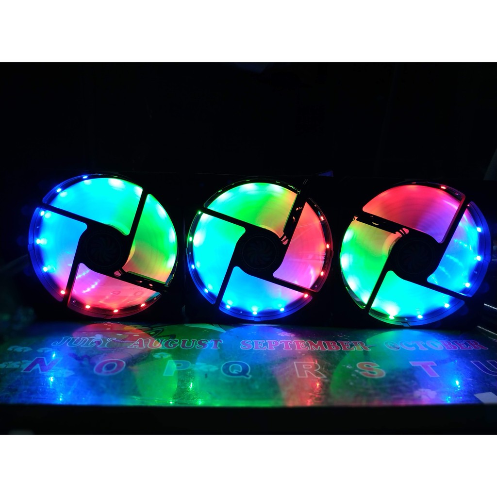 [Mã ELFLASH3 hoàn 10K xu đơn 20K] Fan Led Rainbow 12cm 33 bóng