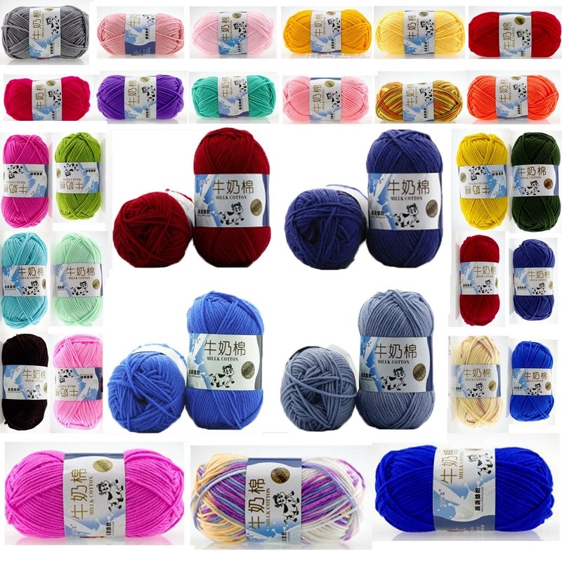 Cuộn len đan móc sợi cotton 50g 83 màu sắc tùy chọn mẫu từ 46-83