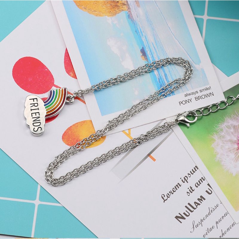 Set 2 Dây Chuyền Mặt Hình Đám Mây Và Cầu Vồng