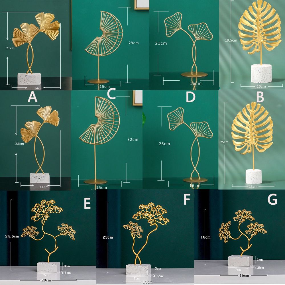 Epoch Tượng Điêu Khắc Hình Lá Cây Bằng Sắt Phong Cách Bắc Âu Hiện Đại Sáng Tạo Trang Trí Nhà Cửa