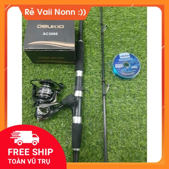 Combo Cần Câu Máy Kết Hợp Lancer , Lure , Câu Ngâm Cần Hai Khúc Câu Biển
