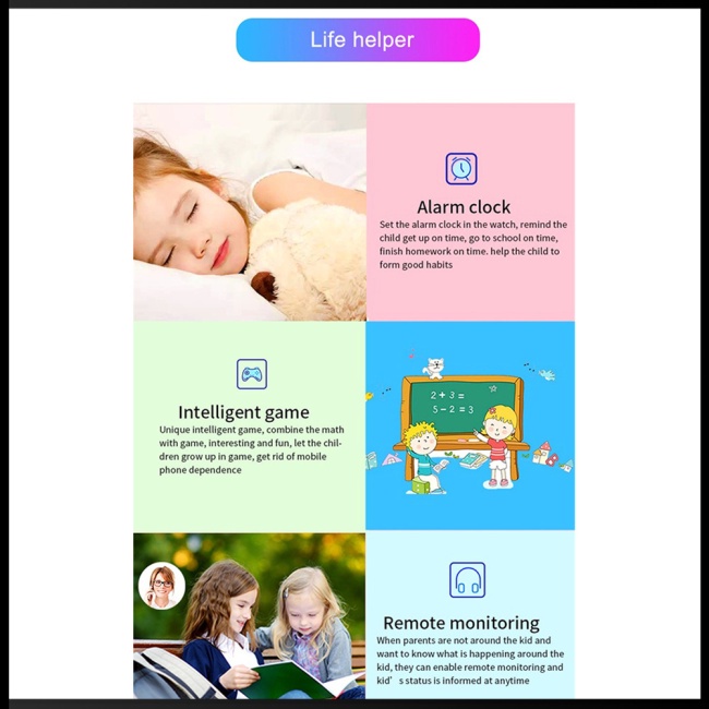 Đồng Hồ Thông Minh Zevaret Q16s Cảm Ứng Sos Chống Thấm Nước Dành Cho Bé Trai Và Bé Gái