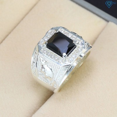 Nhẫn nam bạc đính đá tuổi tý hình con chuột sang trọng NNA0300 - Trang sức TNJ