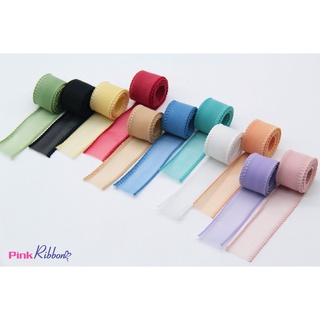 *(GIÁ 1 MÉT) Ruy băng voan mờ cao cấp - viền chỉ lệch 2 biên (3 cỡ: 9mm-25mm-38mm) làm nơ trang trí, phụ kiện may mặc