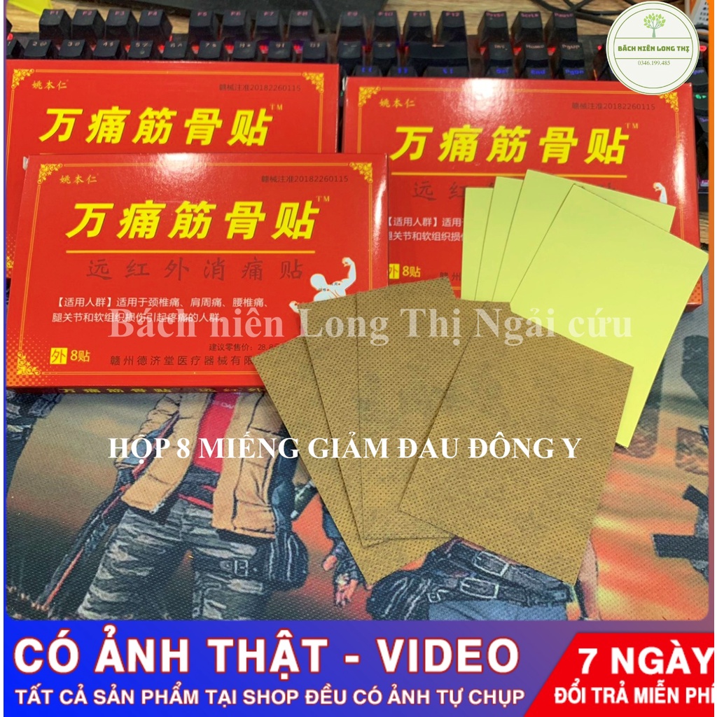 (Hộp 6-8 miếng) Dán giảm đau xương khớp đông y miếng dán đen, hộp đỏ nội địa Trung-màu ngẫu nhiên