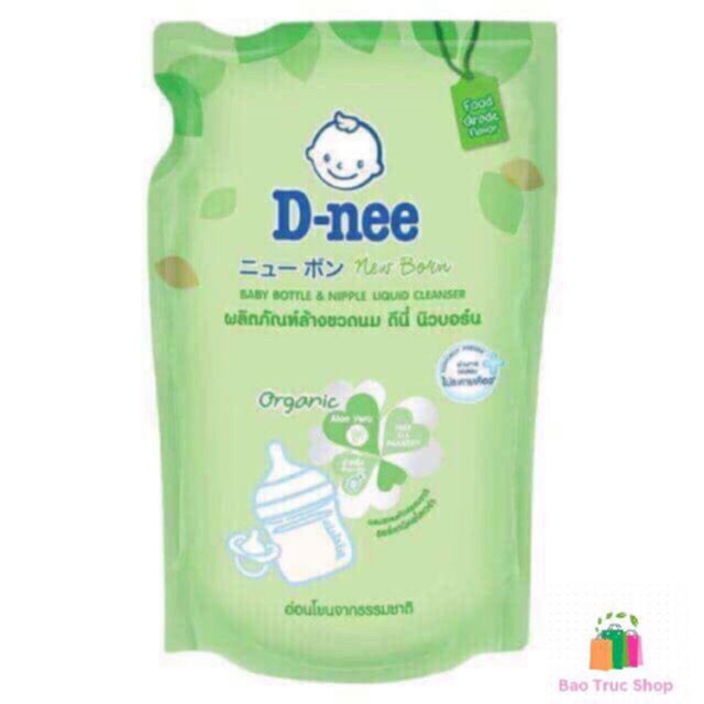 Nước rửa bình sữa Dnee Organic túi 600ml/ chai 620ml - Hàng chính hãng