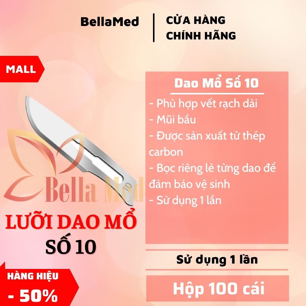 Lưỡi dao mổ số 10 mũi bầu (10 lưỡi)