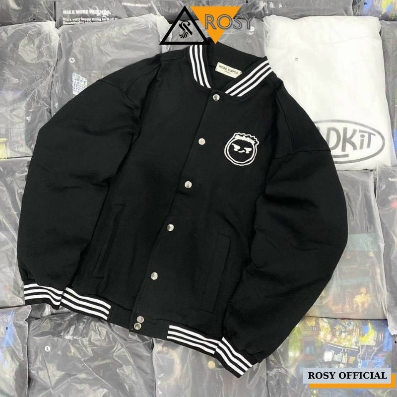 Áo khoác bomber nỉ unisex khóa zip oversize form rộng chất nỉ bông dày dặn nam nữ đều phù hợp