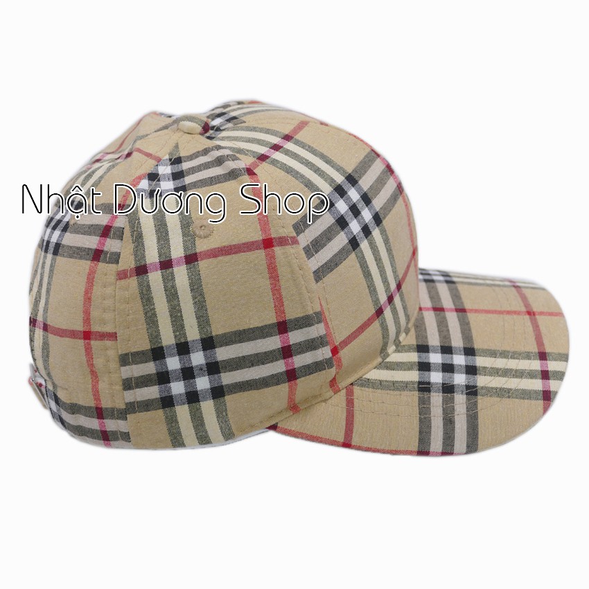 Nón kết không thêu sọc caro - Kaki sọc caro chât liệu vãi đẹp thoáng mát thích hợp cho mọi lứa tuổi