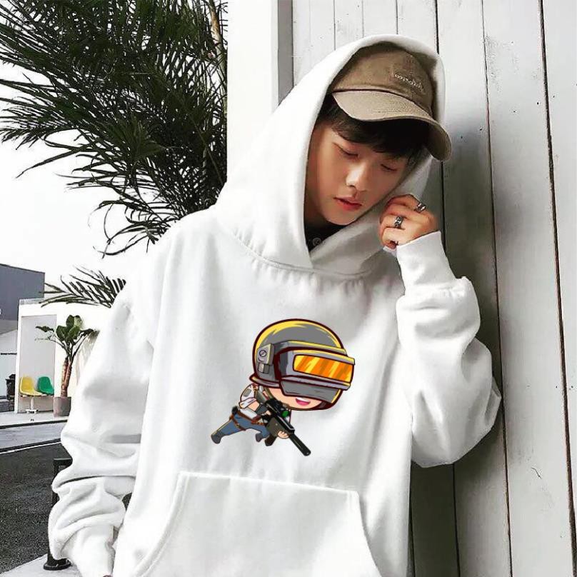 SALE- [Gió mùa về] Áo nỉ hoodie thu đông PUBG form suông rộng có mũ unisex, chất nỉ bông siêu ấm