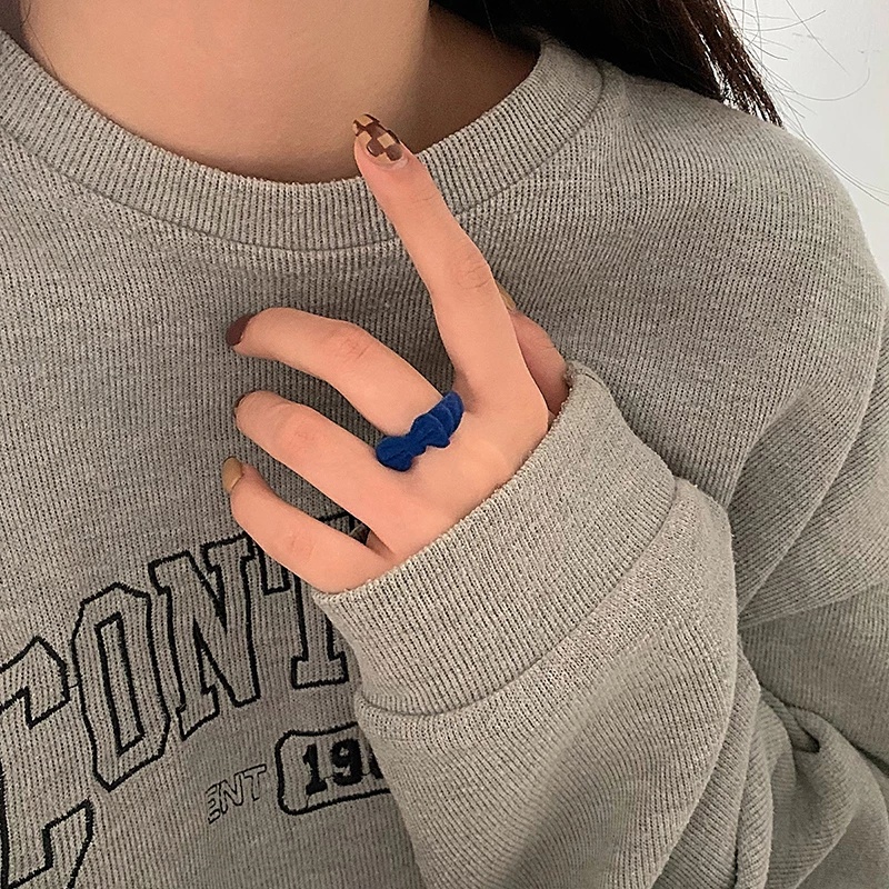 1 Nhẫn Đeo Ngón Trỏ Vải Nhung Màu Đỏ Rượu Dễ Thương Có Thể Điều Chỉnh