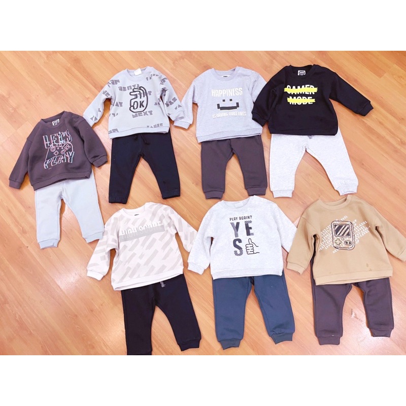 Bộ nỉ bông Minene cho bé trai 6 tháng, 12 tháng, 1 tuổi, 2 ,3, 4,5,6,7 tuổi cực ấm
