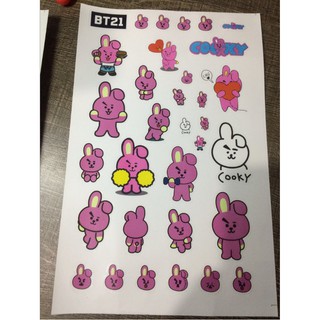 Sticker dán sổ khổ lớn A4 BT21 BTS A1