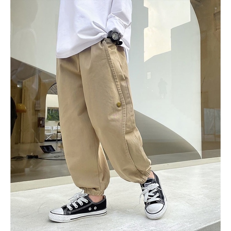 Quần Yếm Cotton Dáng Suông Năng Động Thời Trang Phong Cách Hàn Quốc Cho Bé Trai