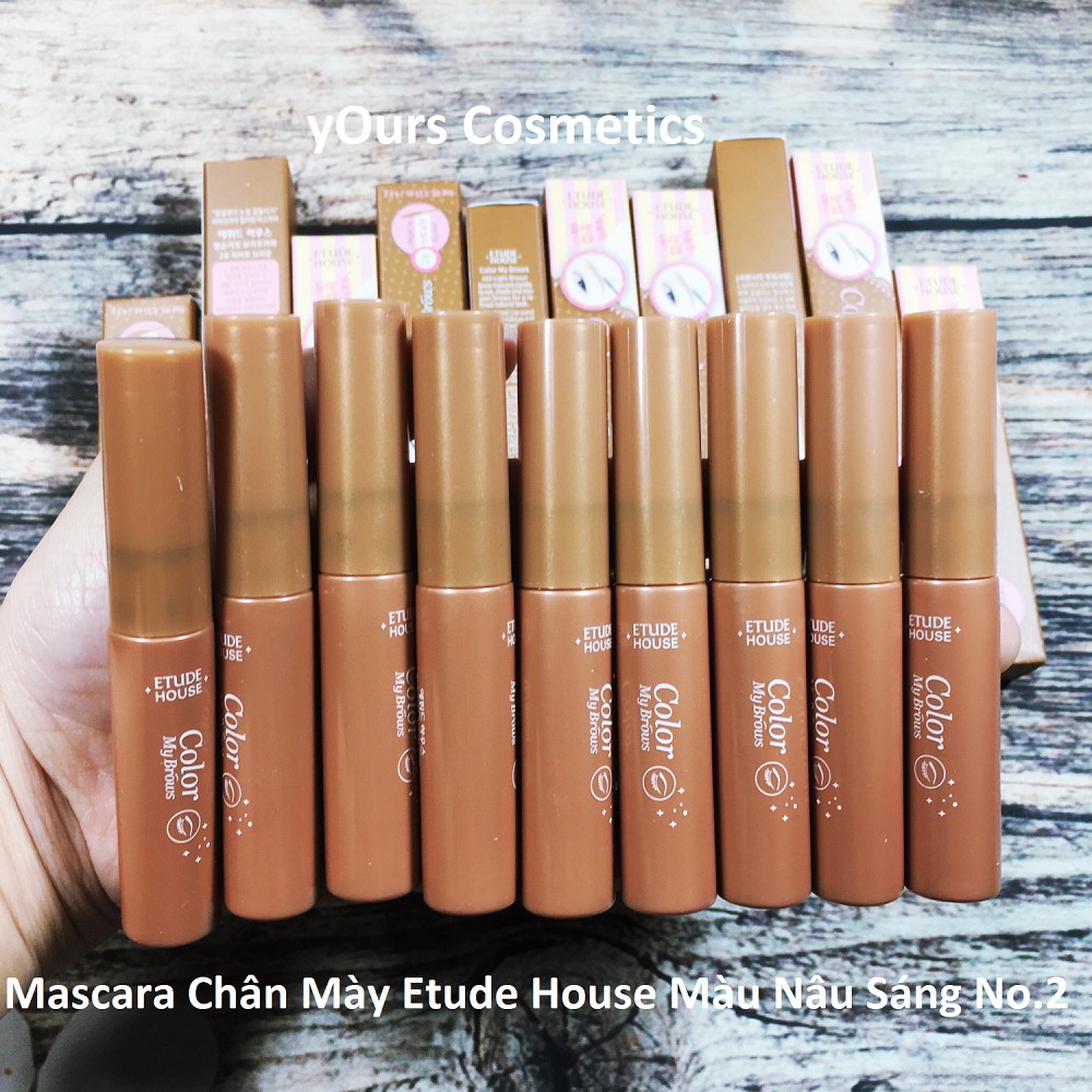 [Auth Hàn] Mascara Chân Mày Etude House Color My Brow Nâu Tự Nhiên 02 Light Brown Mascara Chân Mày Etude House Nâu Sáng