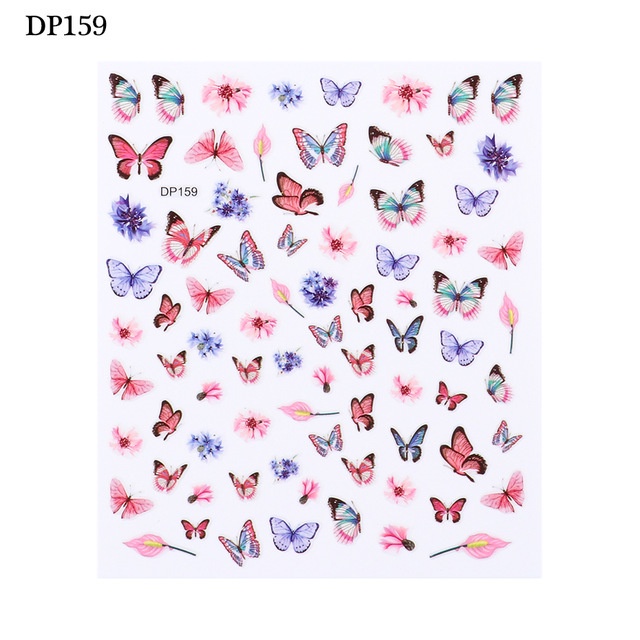 Miếng Dán Trang Trí Móng Tay Hình Bướm 3d Màu Sắc