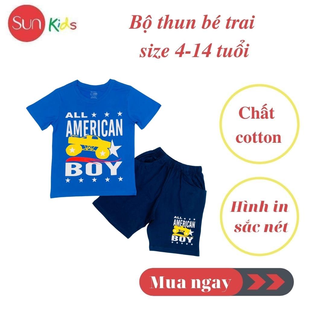 Đồ bộ bé trai, bộ thun bé trai chất cotton, nhiều màu, size đại 4-14 tuổi - SUNKIDS1