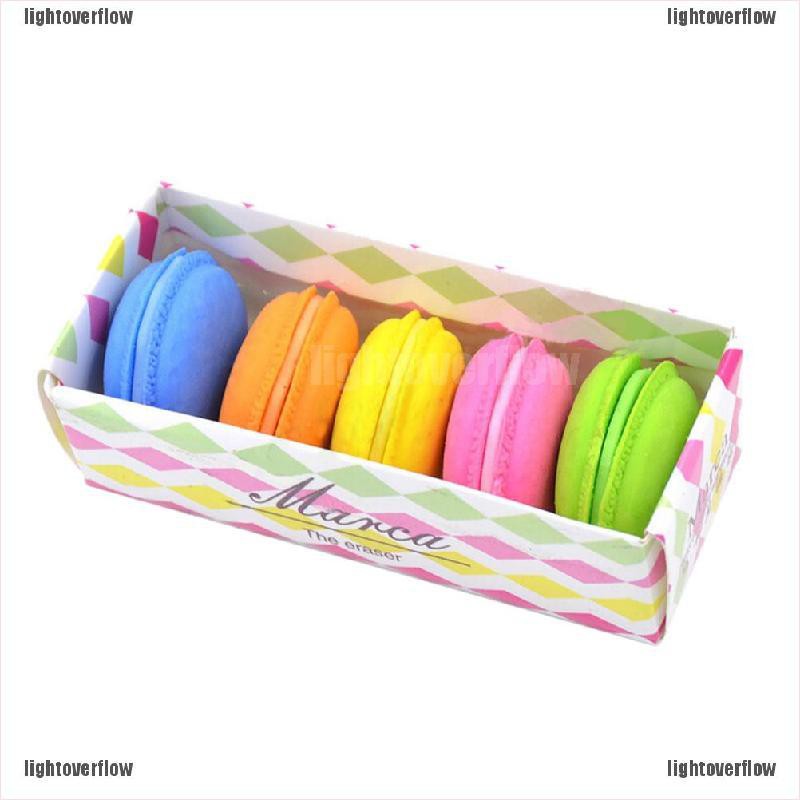 Bộ 5 cụ tẩy hình bánh macaron xinh xắn dễ thương