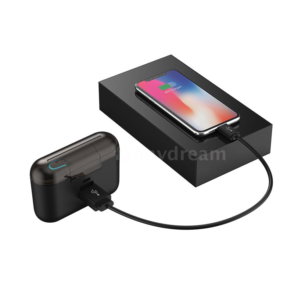 Tai nghe bluetooth 5.0 không dây HBQ-Q32 thiết kế đeo một bên có hộp sạc kết nối USB cho điện thoại/máy tính bảng/PC