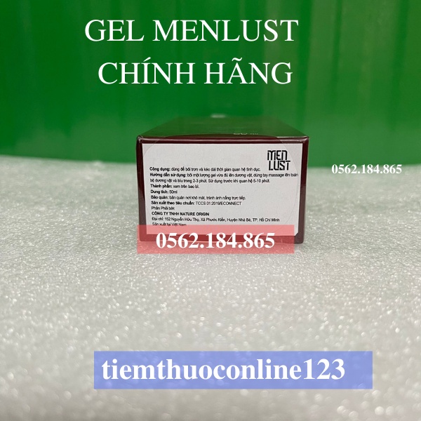 GEL SINH LÝ MENLUST  [CHỤP THẬT - CHÍNH HÃNG] Tăng Khả Năng Nam Giới Giải Quyết Chuyện Thầm Kín Phái Mạnh