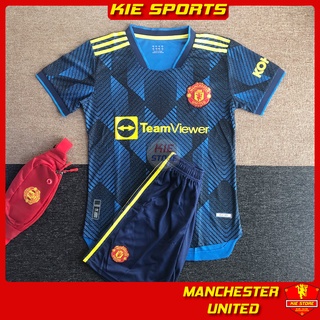  Set bộ thể thao quần áo bóng đá CLB Manchester United phiên bản SPF  Bộ quần áo MU xanh đậm 2021 sân khách vải Thái xịn 