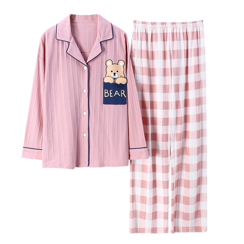 Đồ bộ nữ, đồ ngủ nữ, pyjama dài tay phối hình họa tiết thiết kế trẻ trung đáng yêu | BigBuy360 - bigbuy360.vn