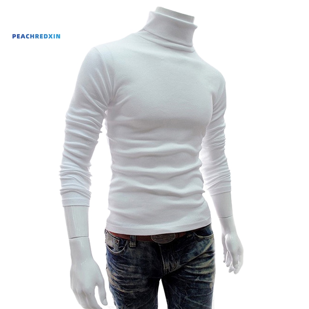 Áo len cổ lọ tay dài màu trơn mềm mại co giãn thời trang thu đông cho nam