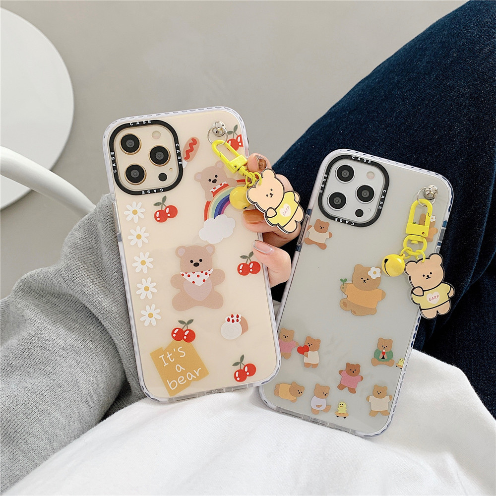 Ốp điện thoại silicon mềm họa tiết gấu hoạt hình cho iPhone 12pro max 12mini 11Pro Max XS Max XR SE 2020 7 8 Plus | BigBuy360 - bigbuy360.vn