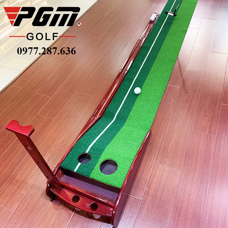 Thảm golf tập Putter PGM trong nhà ngoài trời di động chất liệu gỗ cao cấp chắc chắn TT002