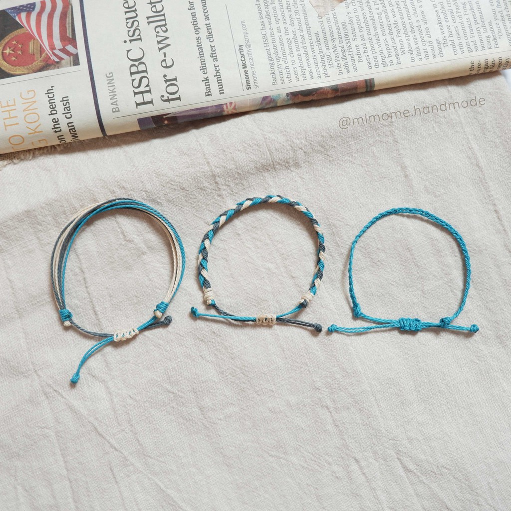 Set vòng wateproof phối màu xám xanh kem