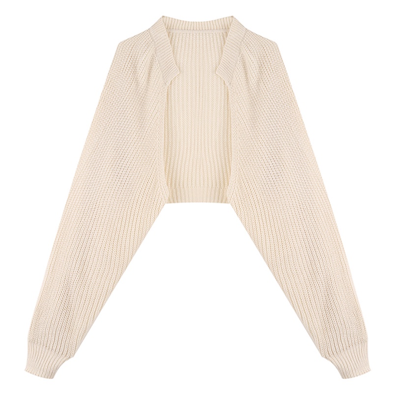 QKOOLE Áo cardigan Dệt Kim Màu Trơn Dáng Rộng Thời Trang