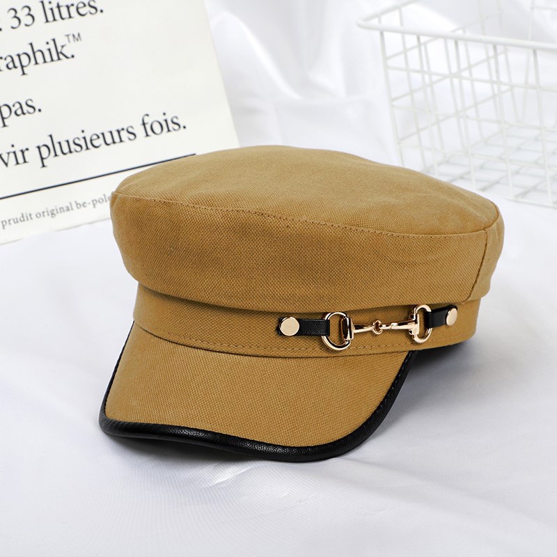 Mũ Beret Phối Khóa Kim Loại Thời Trang Thu Đông Cho Nữ