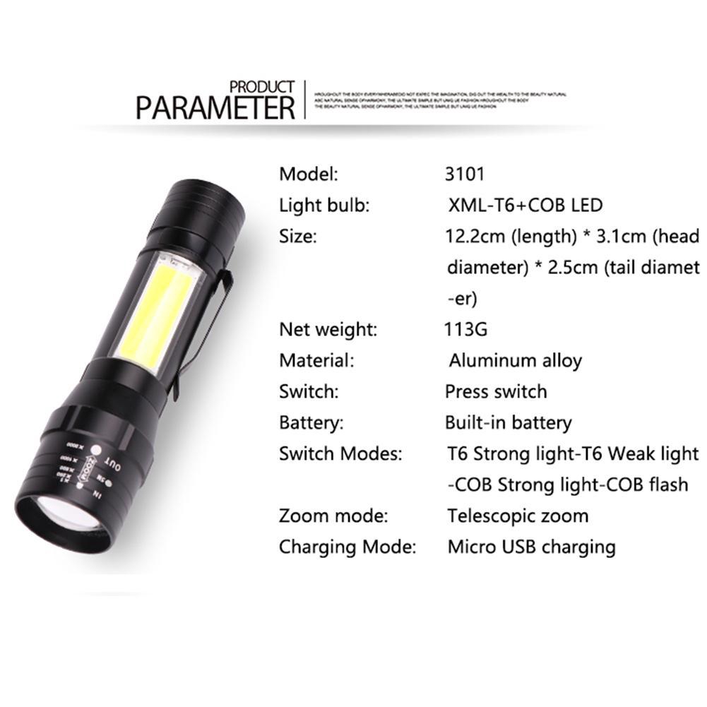 Đèn Pin T6 8000 Lumens 4 Chế Độ Sáng , Độ Sáng , Có Dây Sạc Usb | BigBuy360 - bigbuy360.vn