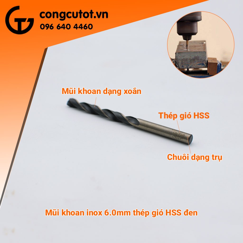 BỘ 13 MŨI KHOAN INOX 1.5 ĐẾN 6.5MM BERRYLION HSS ĐEN 041504130