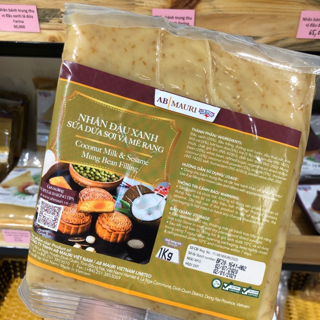 Nhân Làm Bánh Trung Thu Sên Sẵn ABMauri đầy đủ các vị Truyền thống, Cao Cấp 250gr/500gr