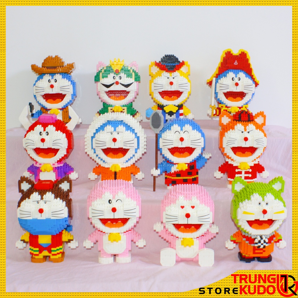 Mô hình Doremon nhiều mẫu dạng Đồ chơi xếp hình dùng làm quà tặng, đồ Decor