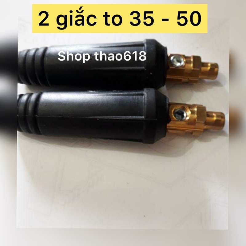 2 Giắc cắm đực máy hàn To 35 - 50 gắn dây máy hàn điện tử