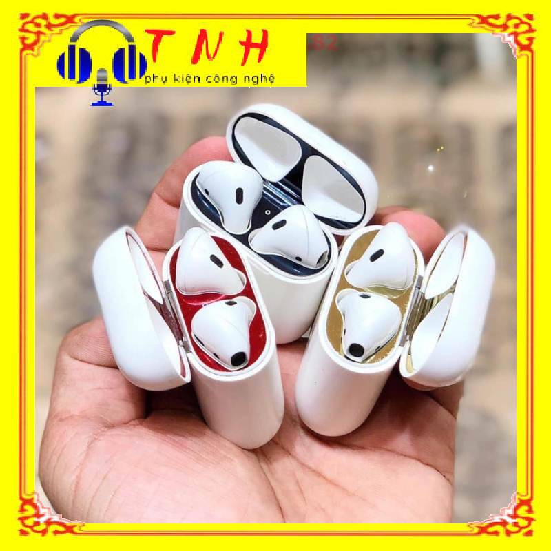 🌳AIRPODS 2 🌳Miếng Dán Kim Loại Bảo Vệ Hộp sạc Tai Nghe Bluetooth Airpod Chất Lượng Cao Tính Năng Chống Bụi Bẩn