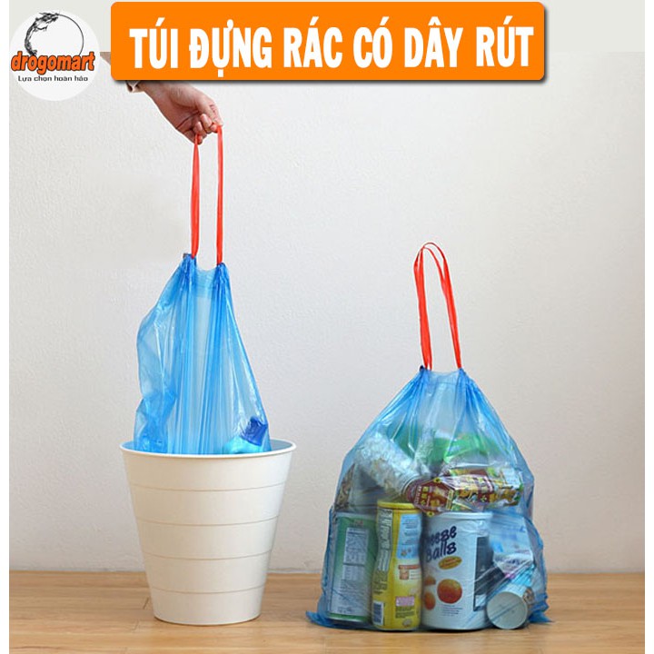 Túi Rác Tự Phân Hủy Lồng Vào Rổ Tiện Lợi Có Dây Rút 1 CUỘN 15 TÚI