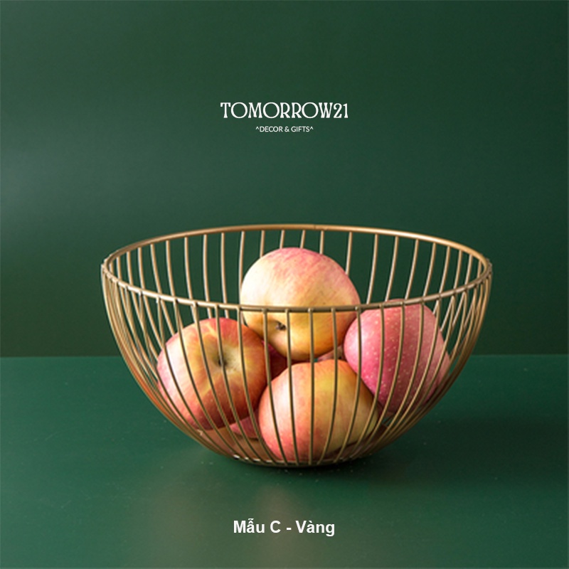 Rổ kim loại đựng trái cây hình học tiện lợi, sang trọng, trang trí nhà cửa, chụp ảnh sản phẩm